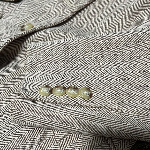 CHAPS Single Breast Herringbone Lined Blazer - Picture 13 of 13